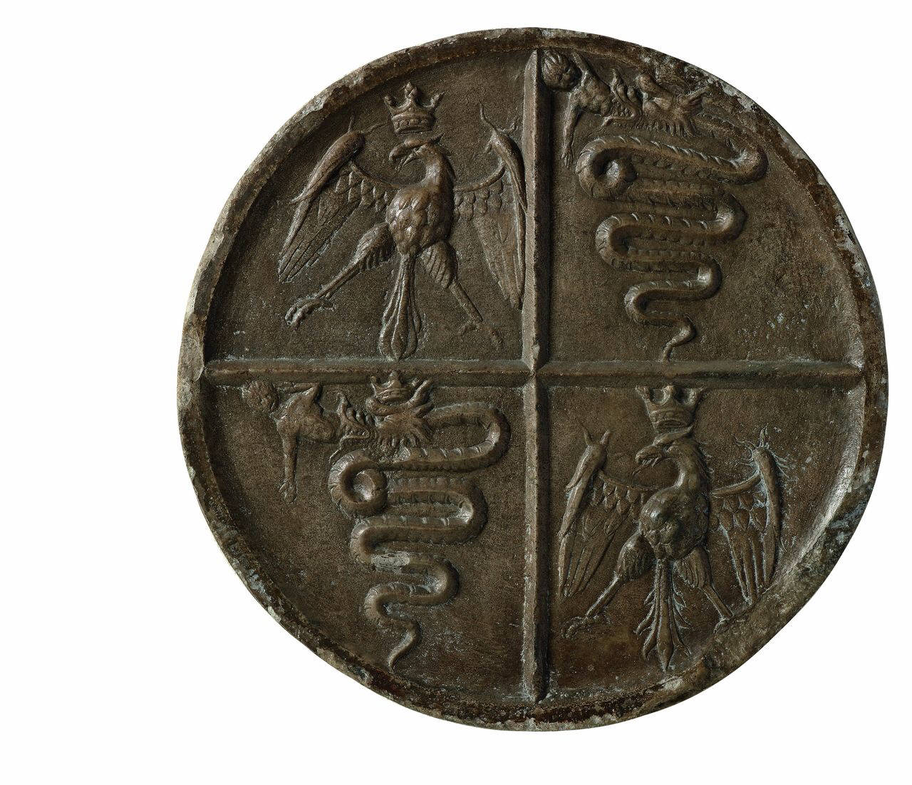 Medaglia con ducale Sforza Visconti (medaglione) di Briosco, Benedetto (bottega) (seconda metà sec. XV)