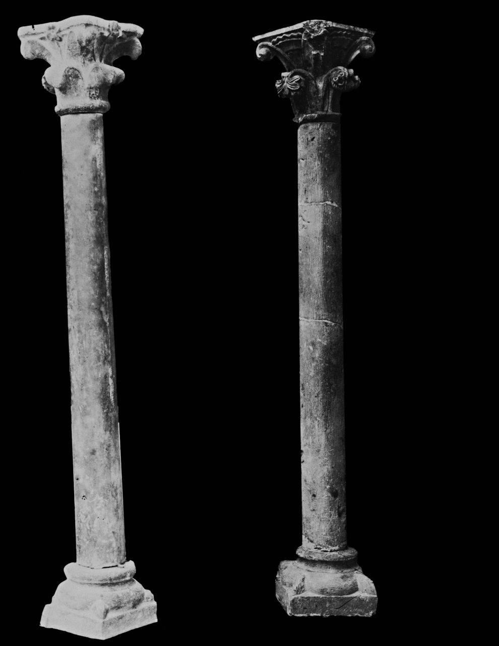 Base, colonnina e capitello (base, fusto e capitello) di Scultore - ambito lombardo (prima metà sec. XIV)