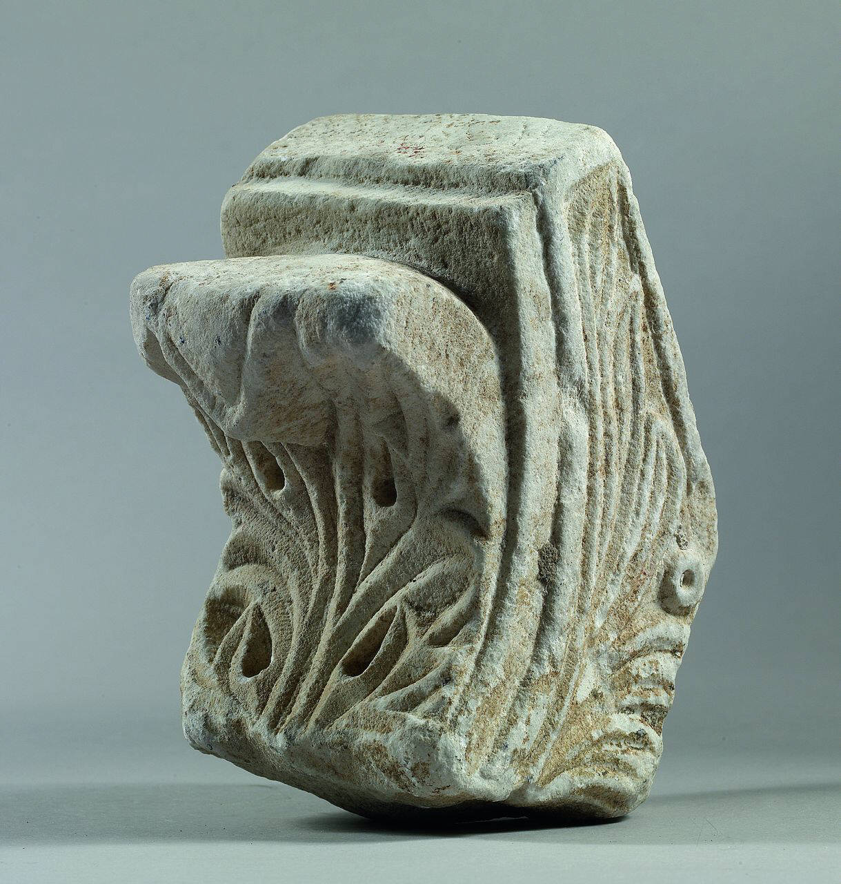 Mensola con figurazione vegetale, frammentaria (mensola, frammento di) di Scultore - ambito lombardo (prima metà sec. VIII)