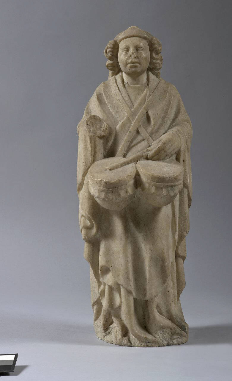 Angelo suonatore di tamburi (statua) di Jacopino da Tradate (scuola) (primo quarto sec. XV)