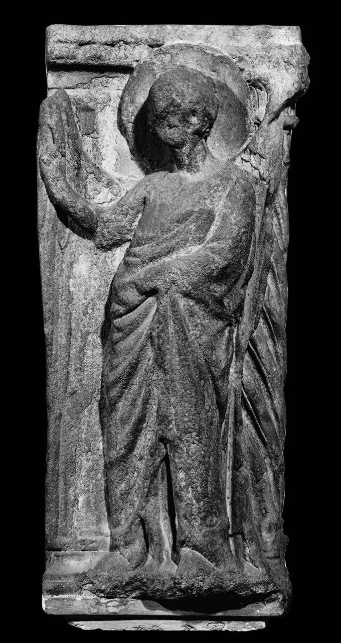 Angelo annunziante (statua, rilievo) di Scultore - ambito veneto (seconda metà sec. XIV)