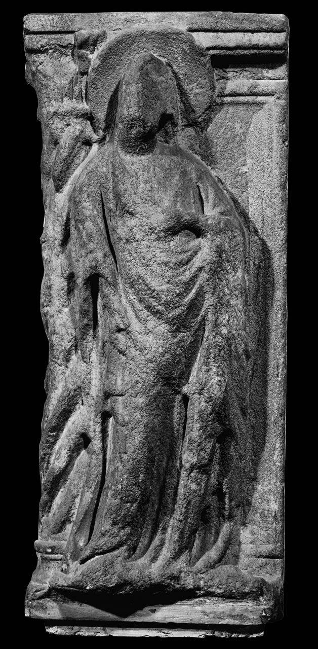 Vergine annunziata (statua, rilievo) di Scultore - ambito veneto (seconda metà sec. XIV)