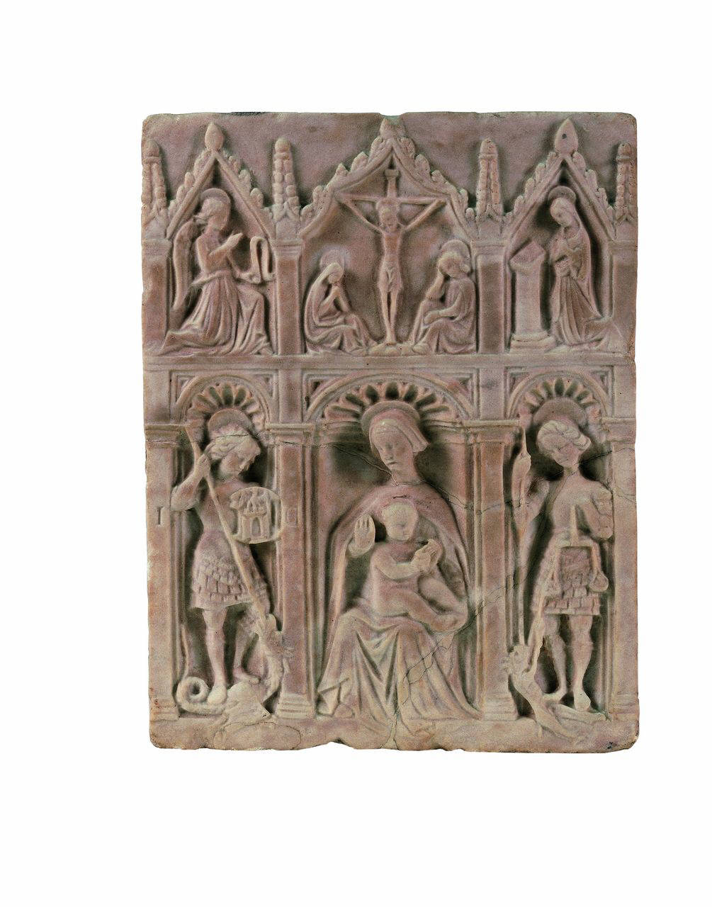 Trittico di casa Gerosa (lastra, rilievo) di Scultore - ambito lombardo (terzo quarto sec. XV)