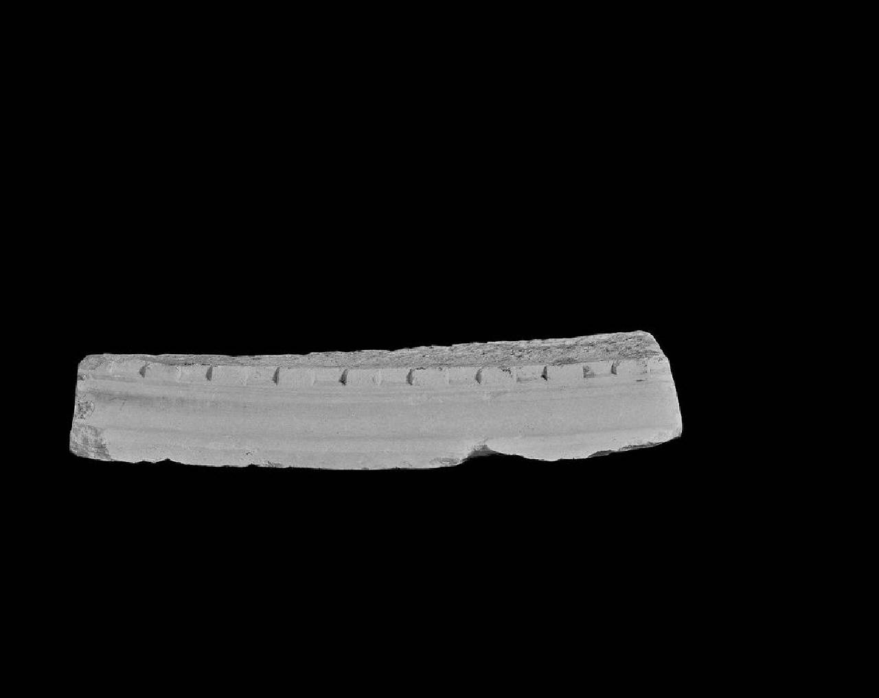 Parte di archivolto con modanatura a dentelli da Santa Tecla (archivolto, parte di) di Scultore - ambito lombardo (fine/inizio sec. XIII)