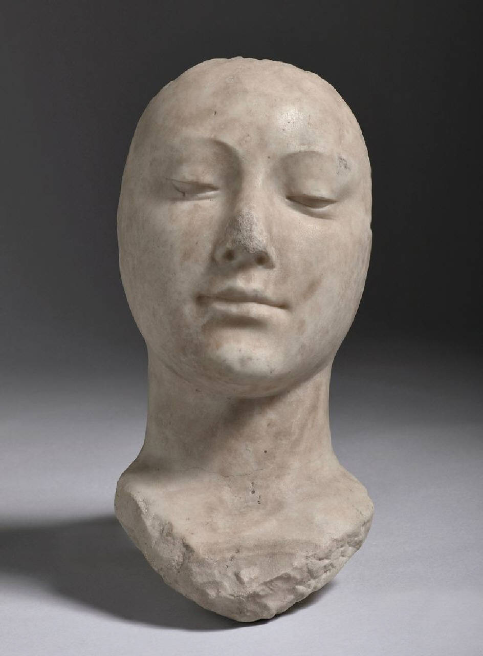Maschera funeraria di giovane donna (maschera funeraria) di Scultore - ambito lombardo (fine sec. XV)