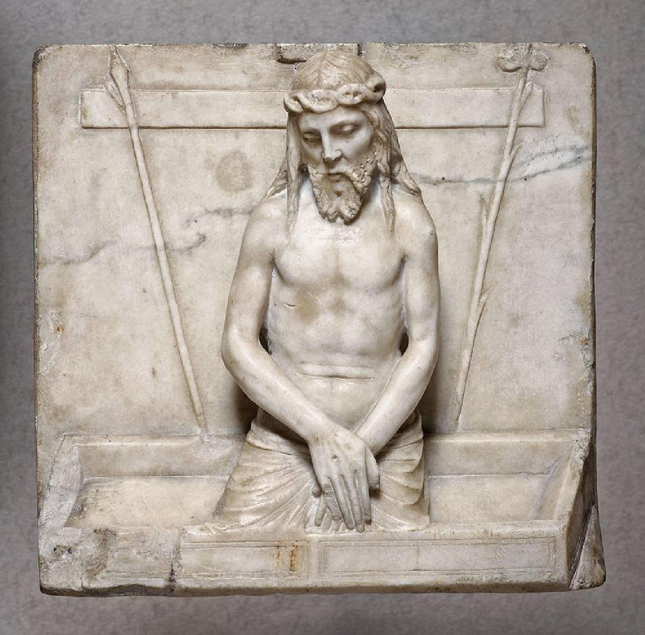 Cristo in pietà (lastra, rilievo) di Briosco, Benedetto (bottega) (inizio sec. XVI)