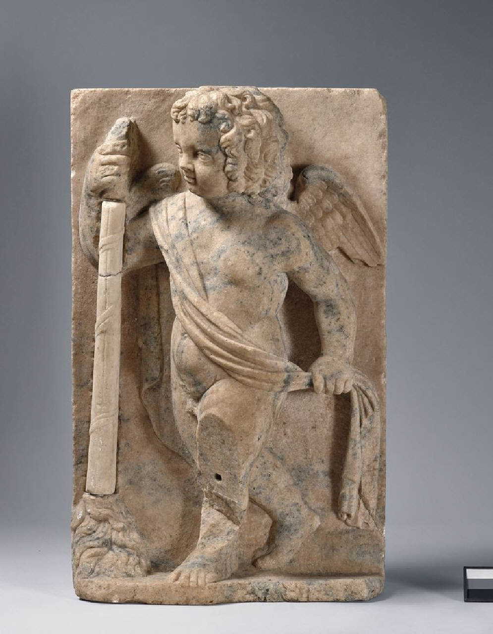 Lastra con genietto funebre, in pendant (lastra, altorilievo) di Scultore - ambito lombardo (prima metà sec. XVI)