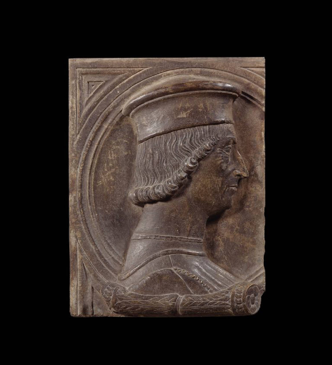 Francesco I Sforza ?(San Miniato,1401 ¿ Milano, 1466) (medaglione / lastra, altorilievo) di Scultore - ambito lombardo (terzo quarto sec. XV)