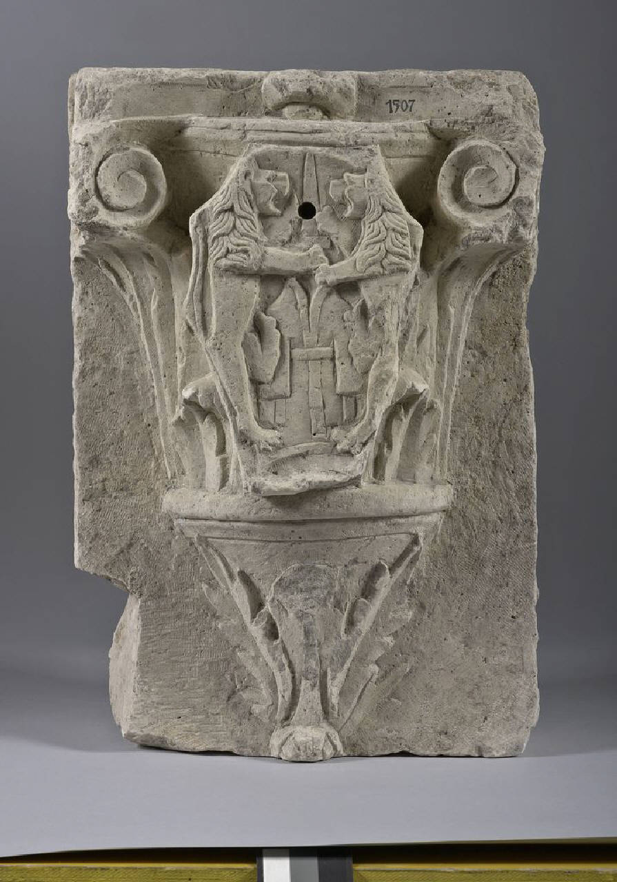 Peduccio con scudo a testa di cavallo recante lo stemma Pellizzoni (peduccio) di Scultore - ambito lombardo (fine sec. XV)
