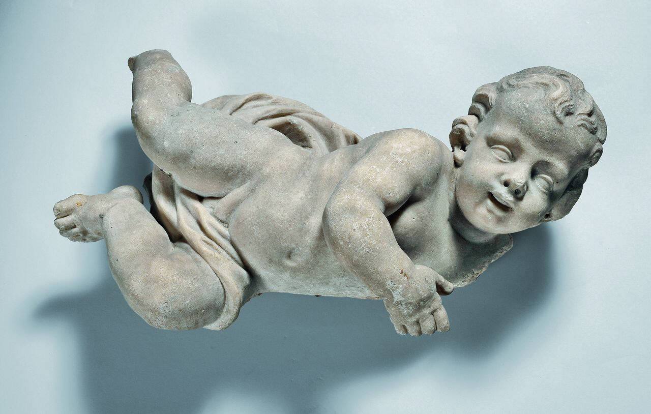 Putto volto verso destra (statua) di Scultore - ambito lombardo (fine/inizio sec. XVII)