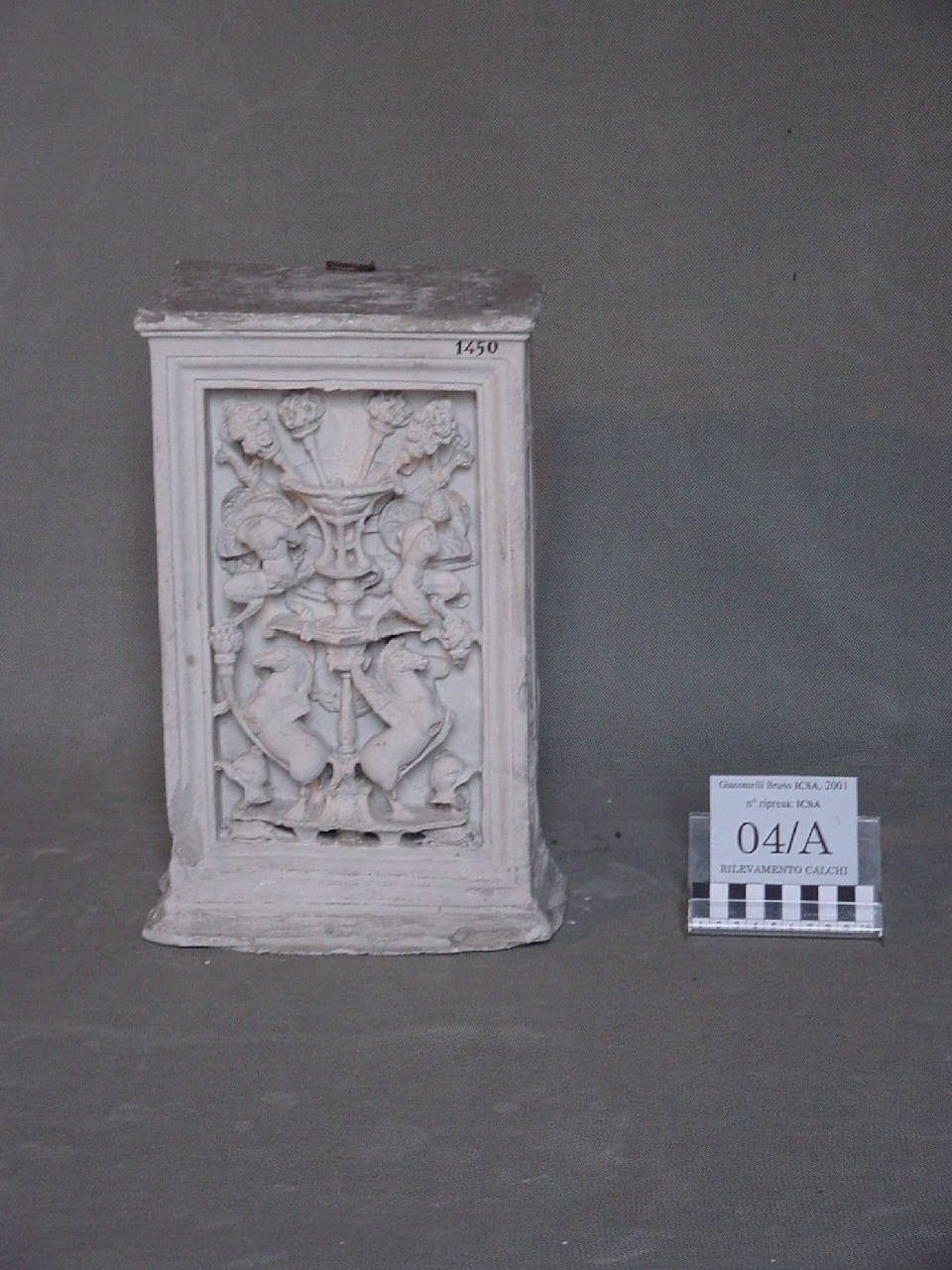 Calco del pilastrino con coppia di Pegasi del monumento di Gaston de Foix (pilastrino) di Pierotti, Pietro (terzo quarto sec. XIX)