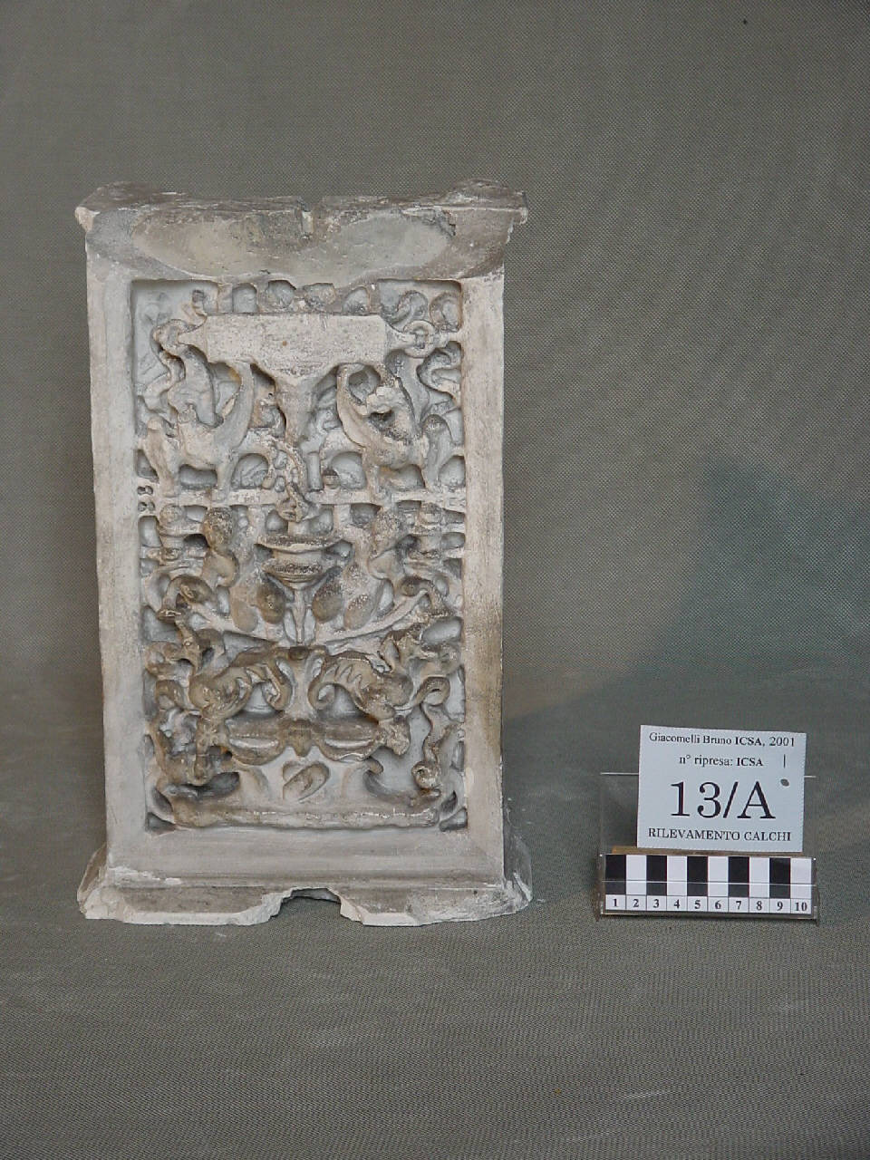 Calco di pilastrino con coppia di grifi del monumento di Gaston de Foix (pilastrino) di Pierotti, Pietro (terzo quarto sec. XIX)