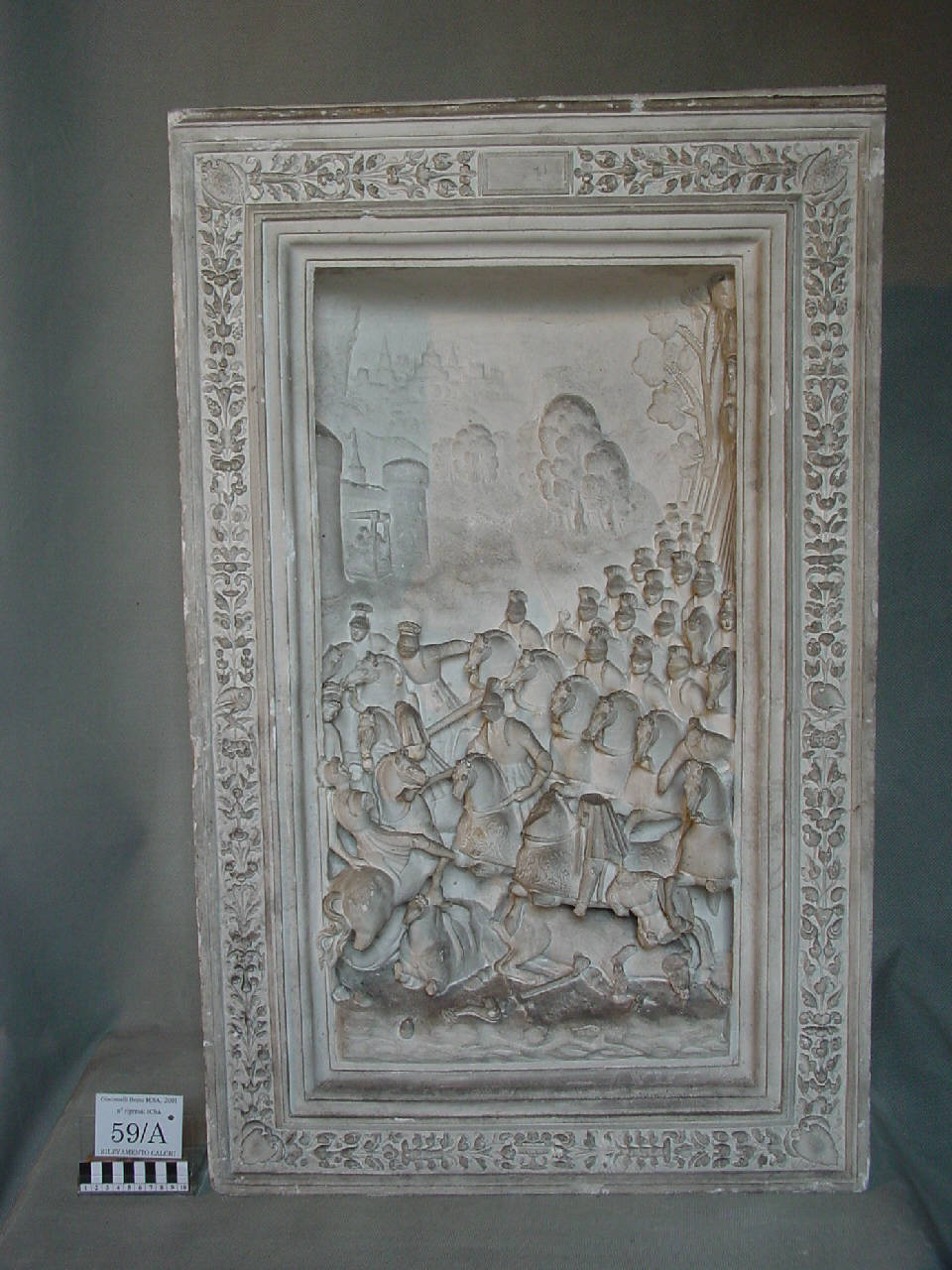 Calco di lastra con la battaglia di Isola della Scala del monumento di Gaston de Foix (lastra, altorilievo) di Pierotti, Pietro (terzo quarto sec. XIX)