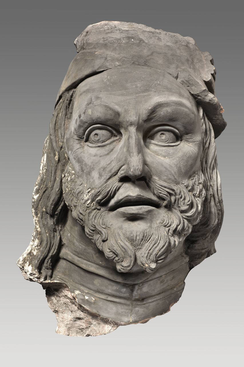 Testa virile detta di "barone" con barba (busto, parte di) di Plasticatore; Bramante, Donato (; cerchia) - ambito lombardo (ultimo quarto sec. XV)