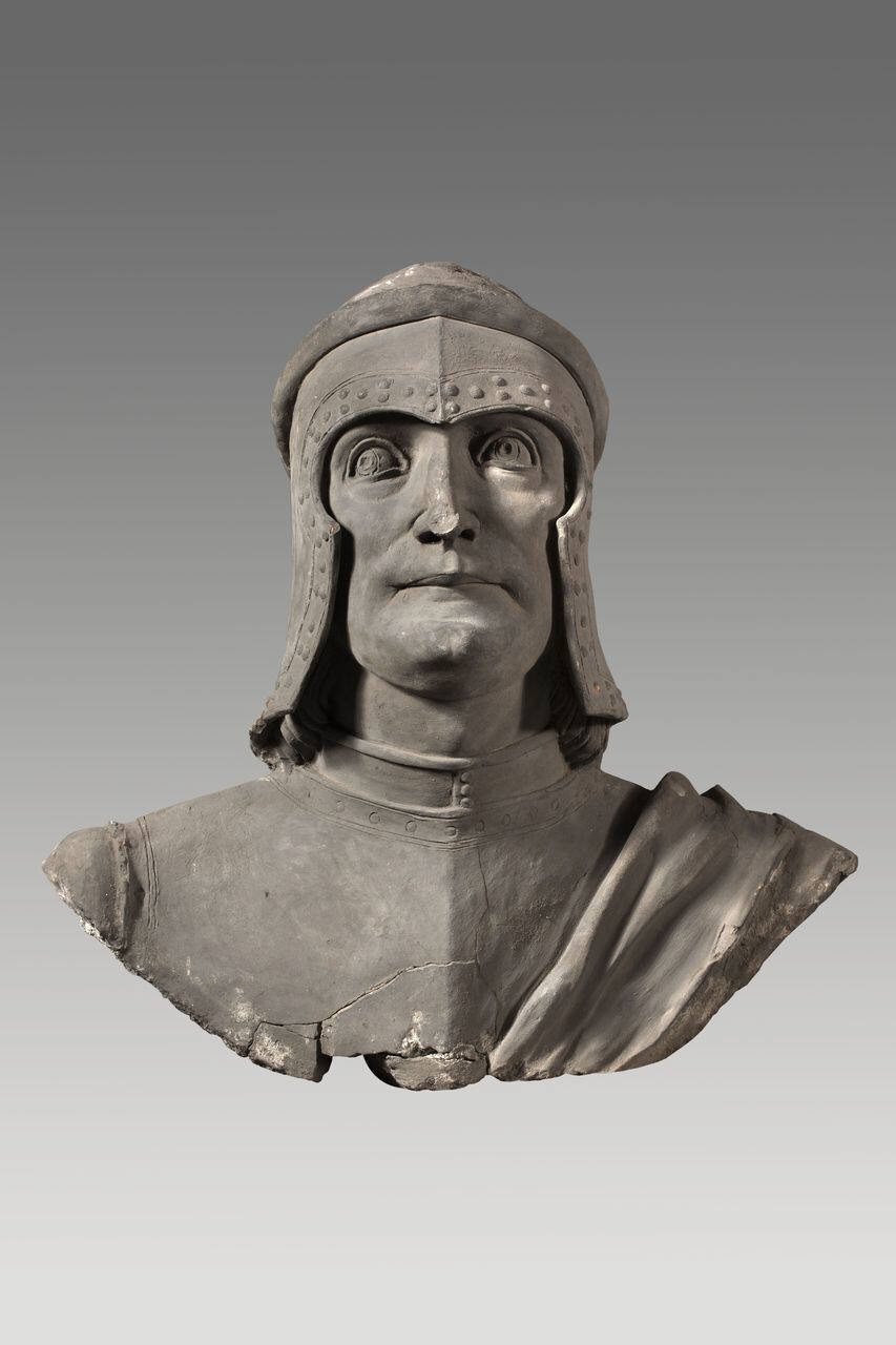 Busto virile di guerriero, barone ? (busto) di Plasticatore; Bramante, Donato (; cerchia) - ambito lombardo (ultimo quarto sec. XV)
