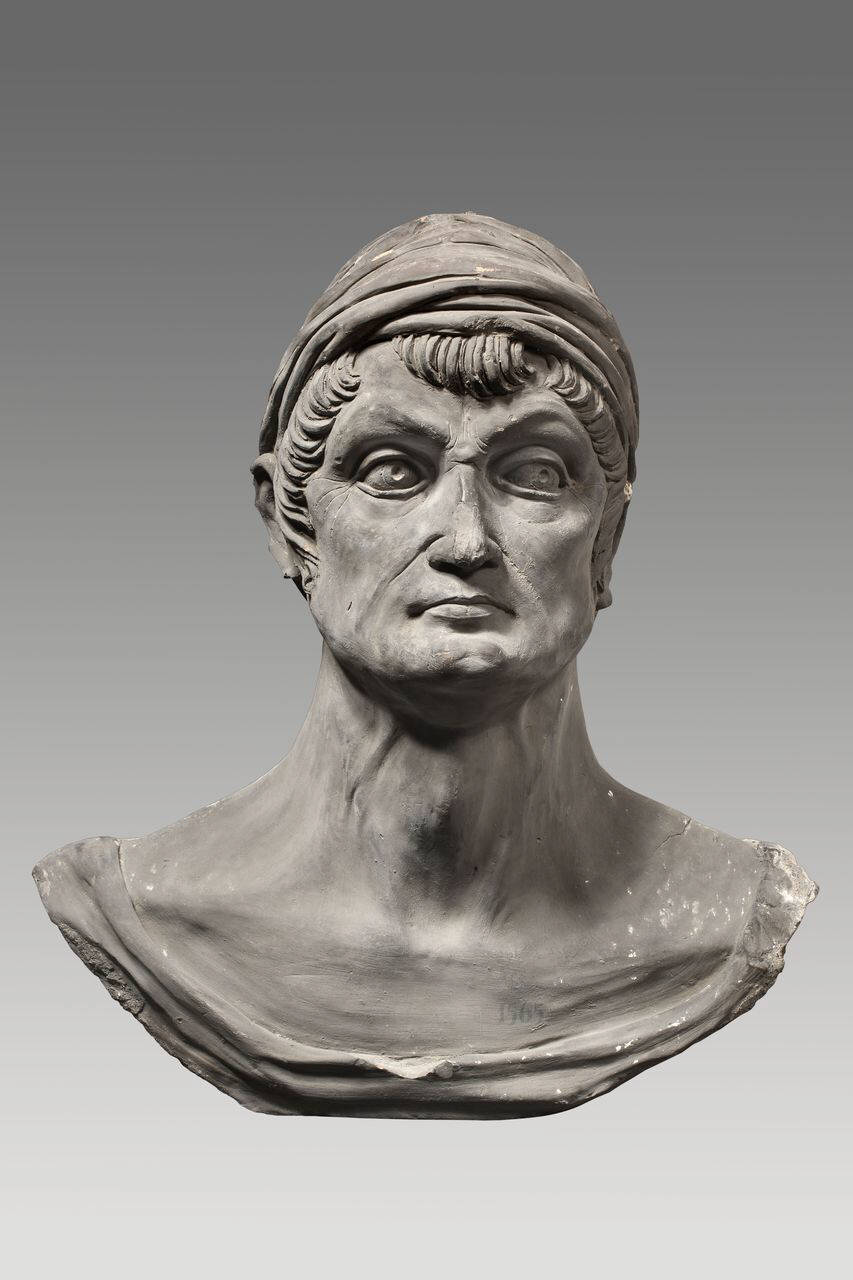 Busto virile detto "barone" con turbante (busto) di Plasticatore; Bramante, Donato (; cerchia) - ambito lombardo (ultimo quarto sec. XV)