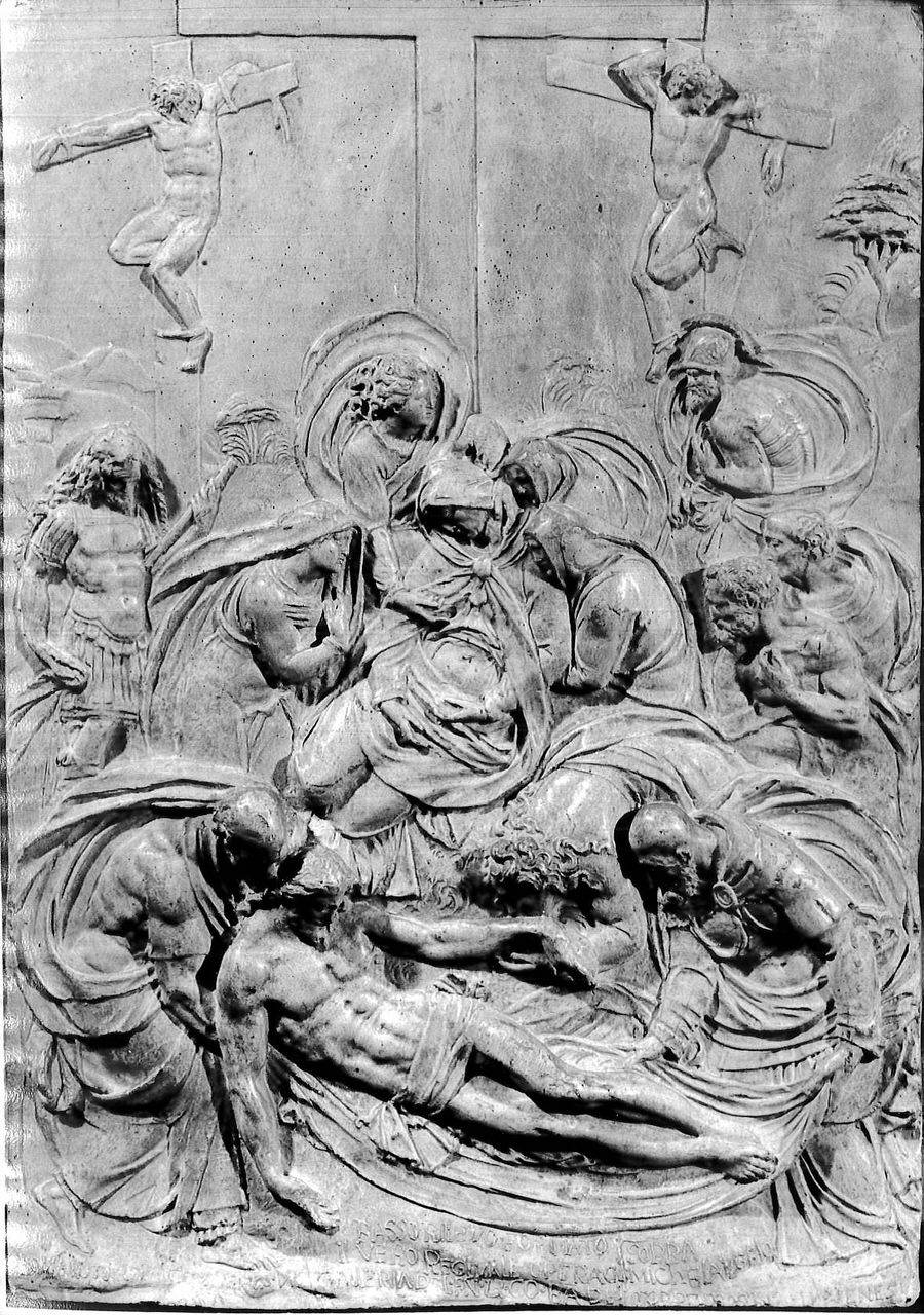 Calco della Deposizione dalla croce (lastra, altorilievo) di Formatore; Della Porta, Guglielmo - ambito italiano (fine/ inizio sec. XVII)