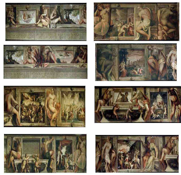 SCENE MITOLOGICHE TRATTE DALLE METAMORFOSI DI OVIDIO E DALL'ENEIDE DI VIRGILIO (decorazione dipinta) di Trainini, Vittorio (sec. XX)