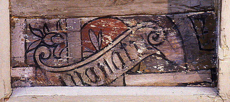 ARCO E CARTIGLIO (tavoletta dipinta) di de Blanco Pantaleone (bottega) (sec. XV)