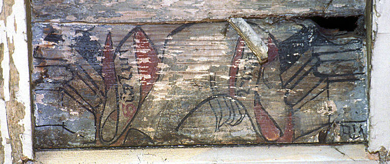 ARCO A TUTTO SESTO CON CARTIGLI (tavoletta dipinta) di de Blanco Pantaleone (bottega) (sec. XV)