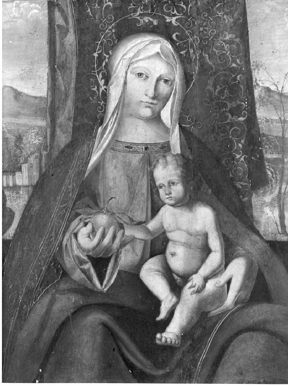 Madonna con Bambino (dipinto) di Boccaccino Camillo (maniera) (sec. XVI)