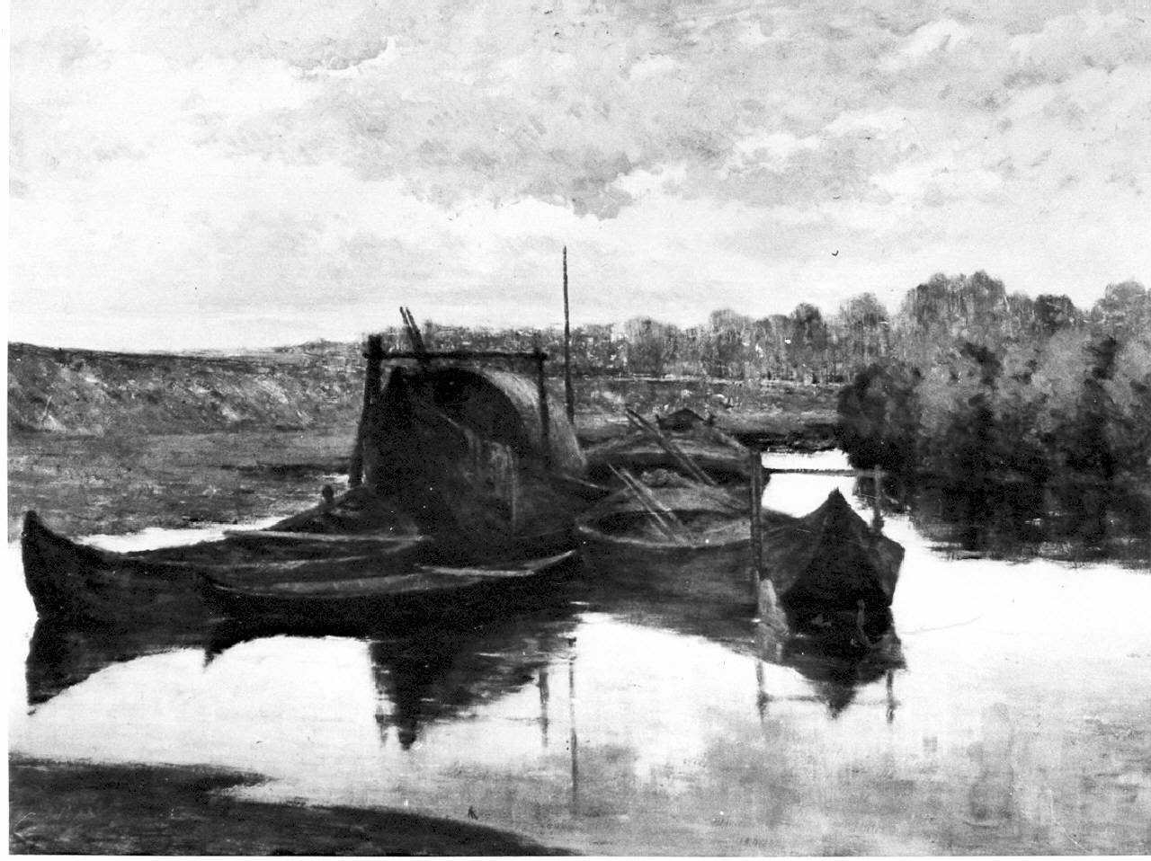 Barconi sul Ticino (dipinto) - ambito pavese (sec. XX)