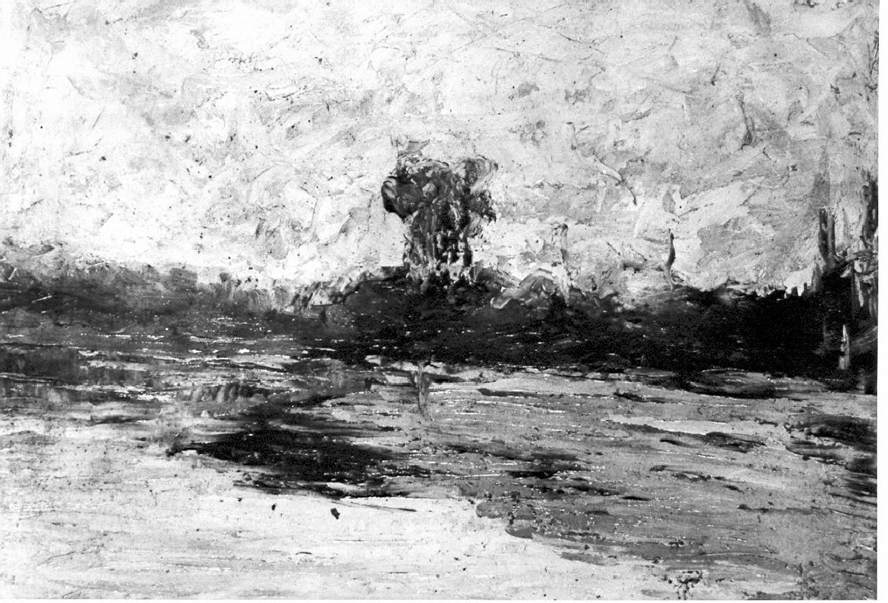 Paesaggio fluviale (dipinto) - ambito pavese (sec. XX)