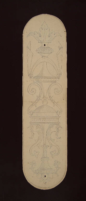 MOTIVO DECORATIVO A CANDELABRA (disegno) di Bagatti Valsecchi Fausto; Bagatti Valsecchi Giuseppe (secc. XIX/ XX)