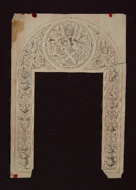 LUNETTA SOPRAPORTA E STIPITI (disegno) di Bagatti Valsecchi Fausto; Bagatti Valsecchi Giuseppe (secc. XIX/ XX)