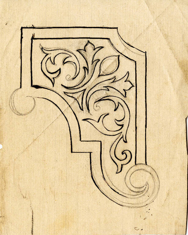 MOTIVO DECORATIVO PER CORNICE (disegno) di Bagatti Valsecchi Fausto; Bagatti Valsecchi Giuseppe (secc. XIX/ XX)