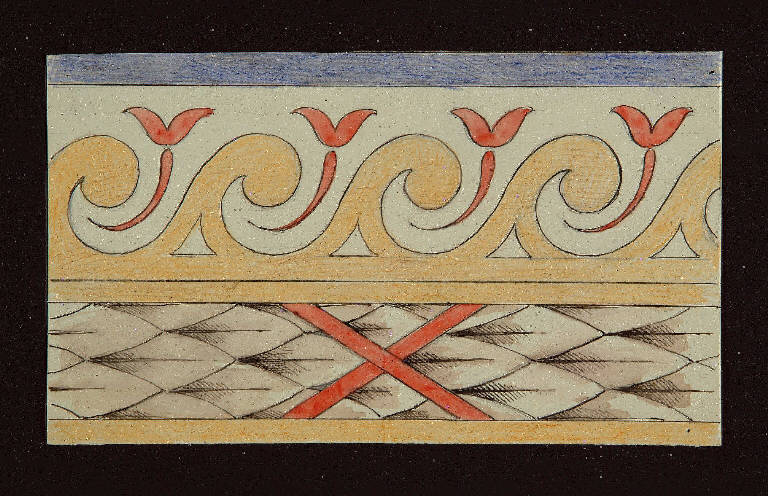 MOTIVO DECORATIVO UNDATO (disegno) di Bagatti Valsecchi Fausto; Bagatti Valsecchi Giuseppe (secc. XIX/ XX)