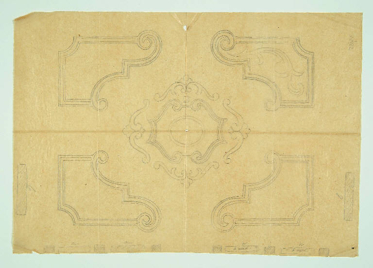 MOTIVO DECORATIVO PER SOFFITTO (disegno) di Bagatti Valsecchi Fausto; Bagatti Valsecchi Giuseppe (secc. XIX/ XX)
