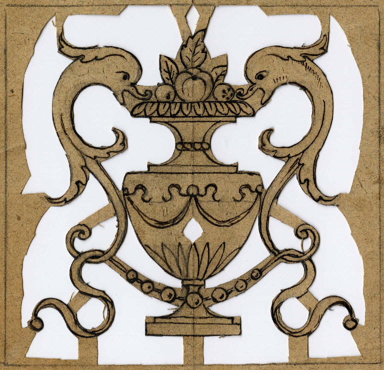 MOTIVO DECORATIVO ZOOMORFO (disegno) di Bagatti Valsecchi Fausto; Bagatti Valsecchi Giuseppe (secc. XIX/ XX)