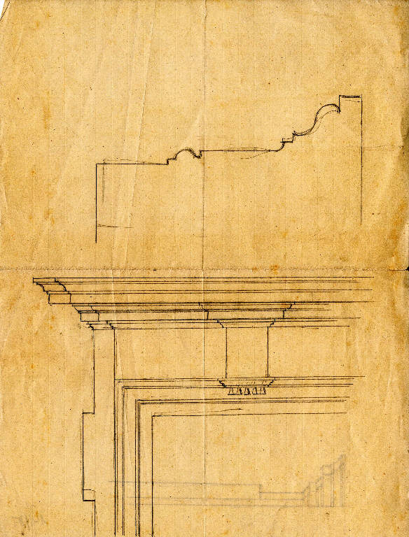 CORNICE ARCHITETTONICA (disegno) di Bagatti Valsecchi Fausto; Bagatti Valsecchi Giuseppe (secc. XIX/ XX)
