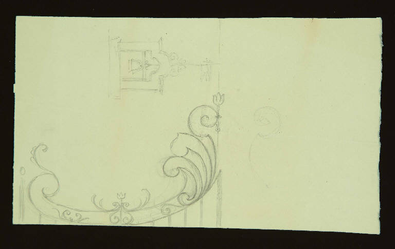 MOTIVO DECORATIVO PER CANCELLO (disegno) di Bagatti Valsecchi Fausto; Bagatti Valsecchi Giuseppe (secc. XIX/ XX)