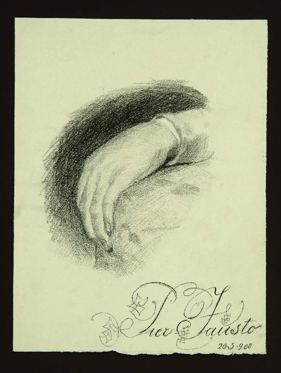 STUDIO DI UNA MANO (disegno) di Bagatti Valsecchi Pier Fausto (sec. XX)