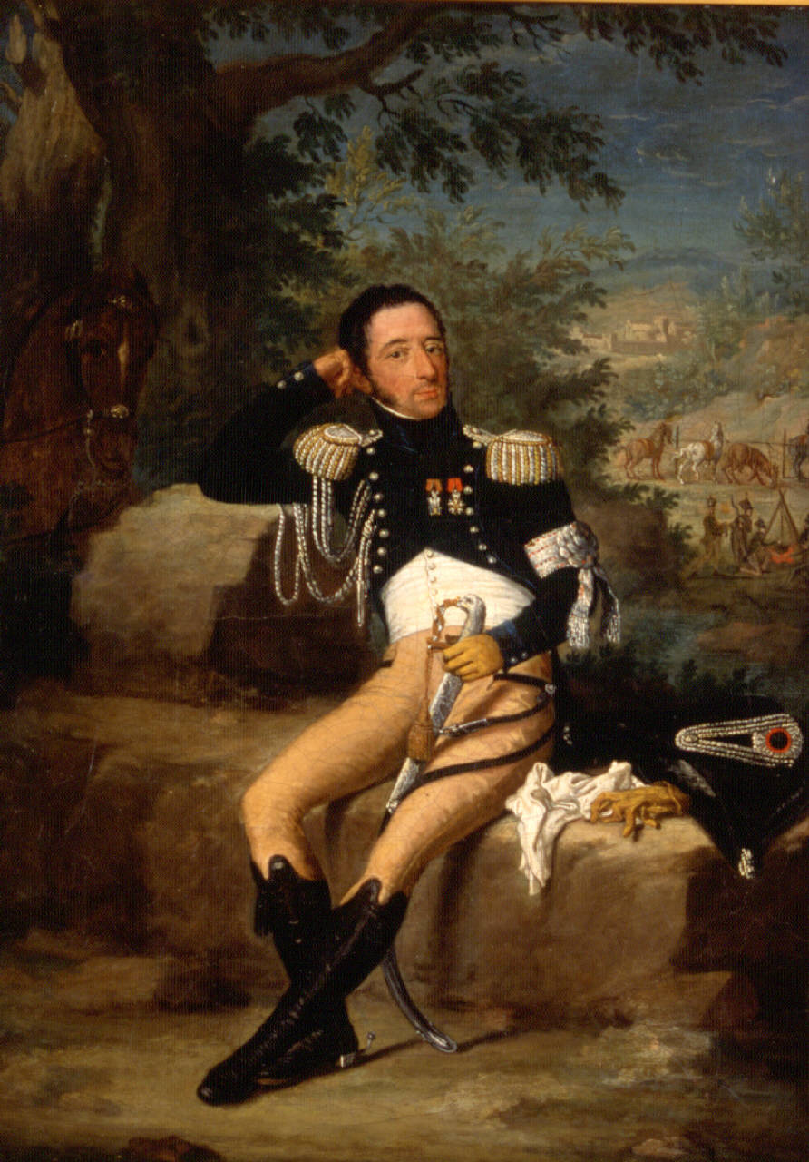 Giacinto Lonati, maggiore dei cacciatori a cavallo del Regno Italico, Giacinto Lonati, ritratto d'uomo (dipinto) di Zeni, Domenico (attribuito) (inizio sec. XIX)