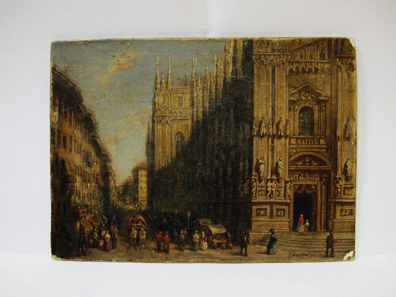 Duomo, lato lungo il corso Vittorio Emanuele, Duomo, lato lungo il corso Vittorio Emanuele (dipinto) di Canella, Giuseppe (metà sec. XIX)