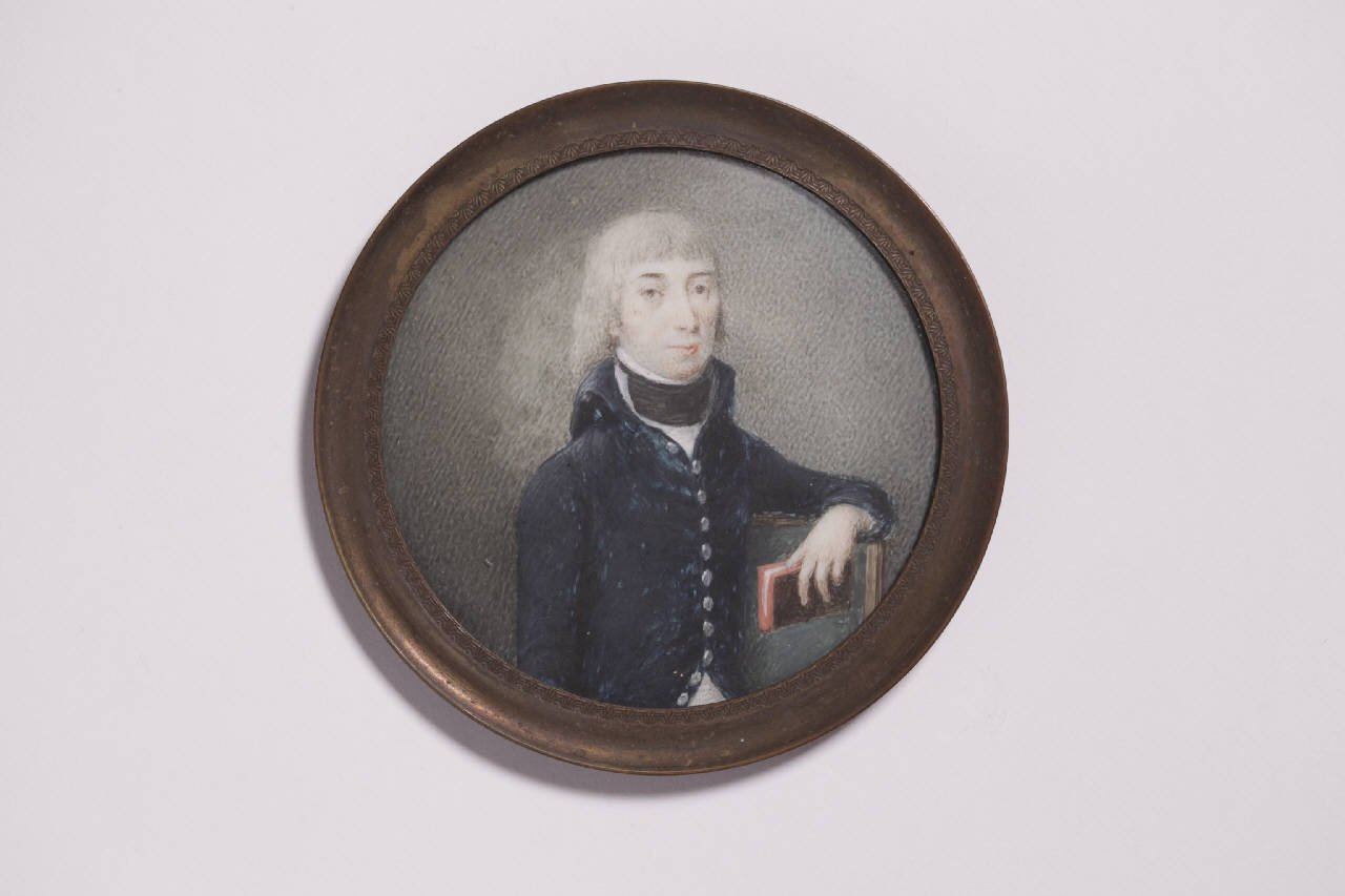 Miniatura tonda con ritratto di Gaspare Porta, Miniatura tonda con ritratto di Gaspare Porta. Il fratello del poeta (1770-1840) in età giovanile (dipinto) - scuola lombarda (inizio sec. XIX)
