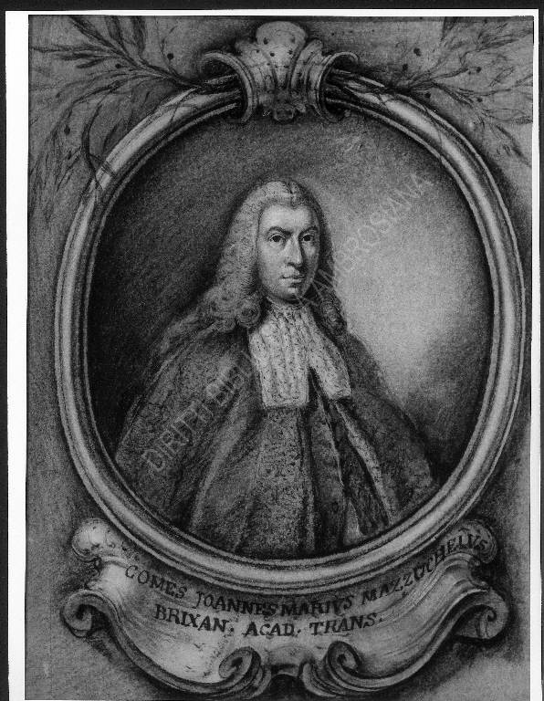 RITRATTO DI GIOVAN MARIO MAZZUCCHELLI (disegno) di Bossi Benigno (metà sec. XVIII)