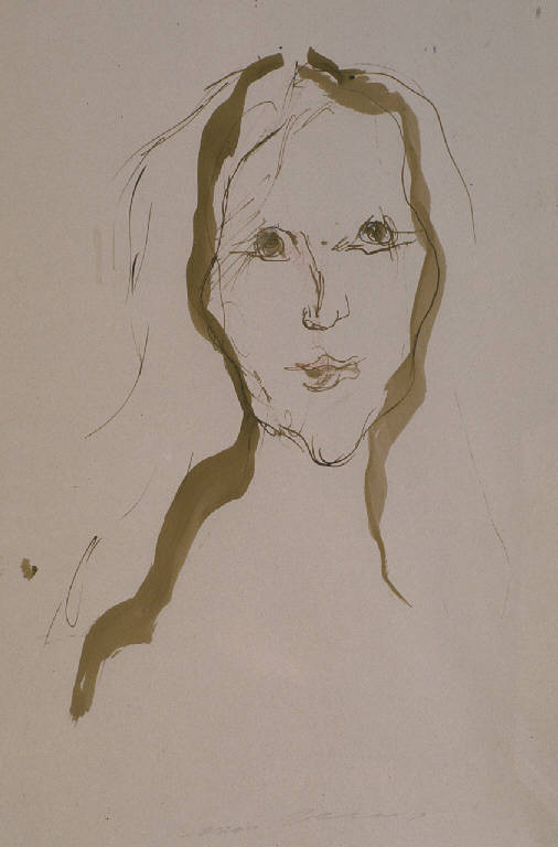 VOLTO DI GIOVANE DONNA (disegno) di Treccani Ernesto (sec. XX)