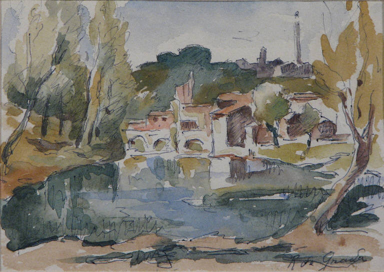 paesaggio rurale (dipinto) di Grada Raffaele De (sec. XX)