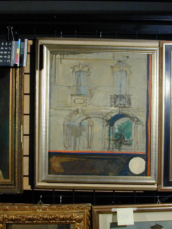 700, Paesaggio con architetture (dipinto) di Moscatelli Fernando (sec. XX)