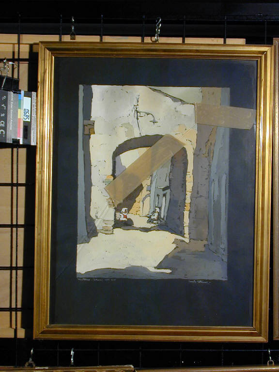 Minturno Littoria, Veduta: Minturno Littoria (dipinto) di Cattaneo Fausto (sec. XX)