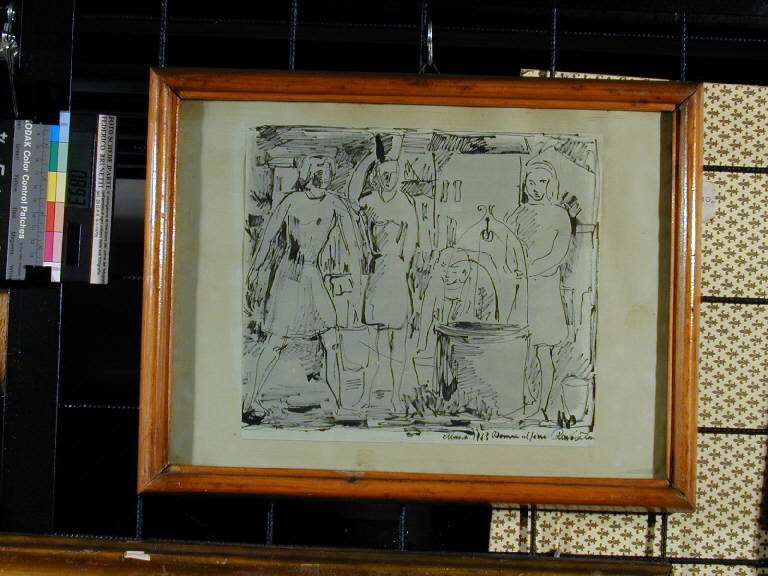 Donne al pozzo, Figure femminili (dipinto) di Rovera (sec. XX)