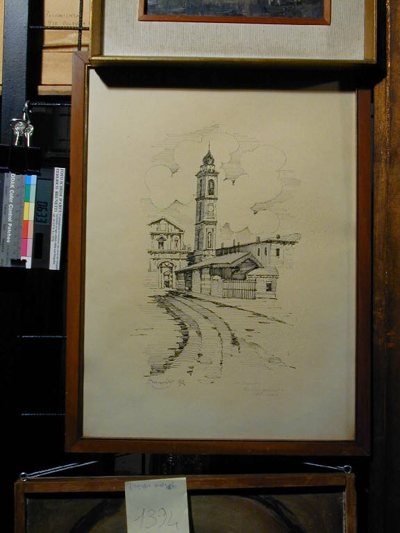 Milano, vecchio mercato del pesce, Veduta: mercato a Milano (disegno) di Bruno (sec. XX)