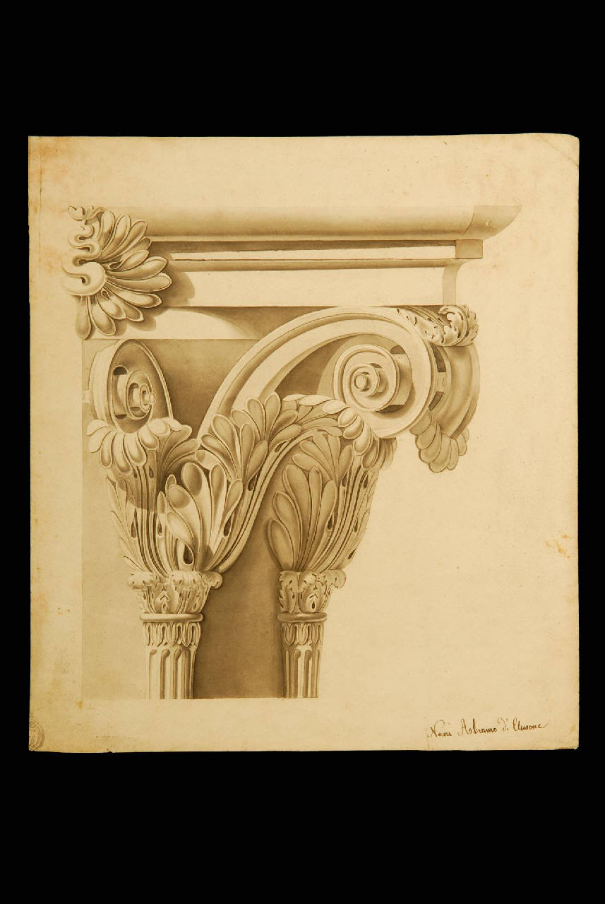 Capitello corinzio (disegno) di Nani Abramo (ultimo quarto sec. XIX)