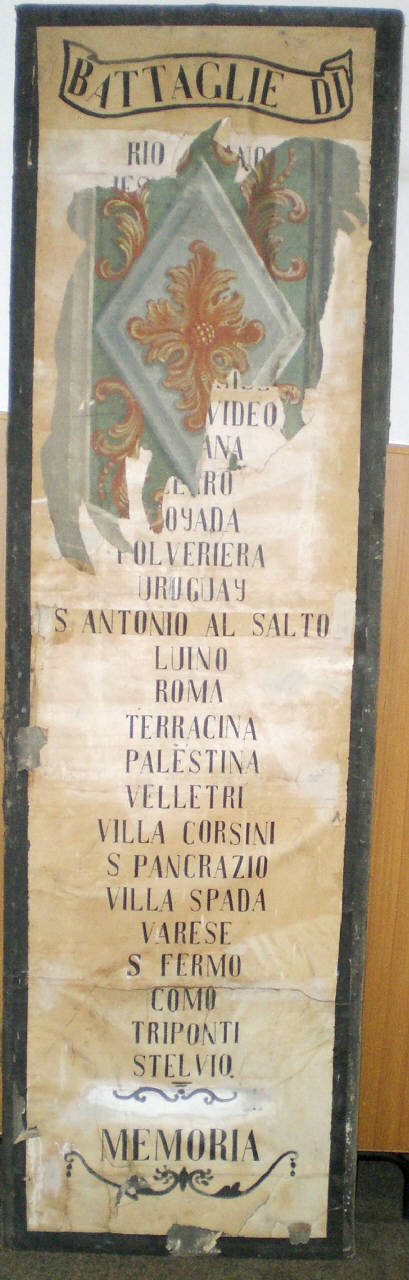 Elenco delle battaglie di Garibaldi (manifesto) - produzione locale (sec. XX)