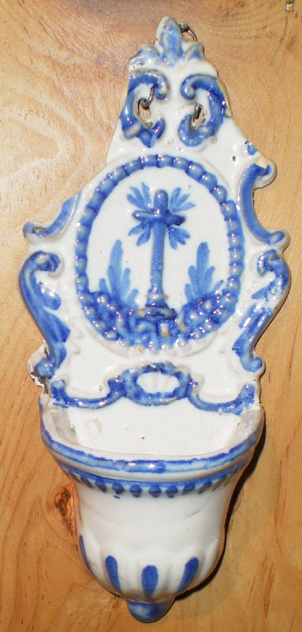 acquasantiera da parete - produzione italiana (secc. XVIII/ XIX)