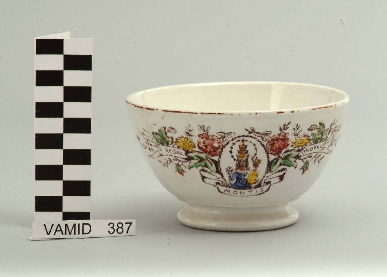 Madonna di Oropa (ciotola) di Società Ceramica Revelli (primo quarto sec. XX)